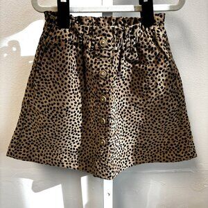 EUC 🐆 Crewcuts Girls' Corduroy Animal Print Mini Skirt